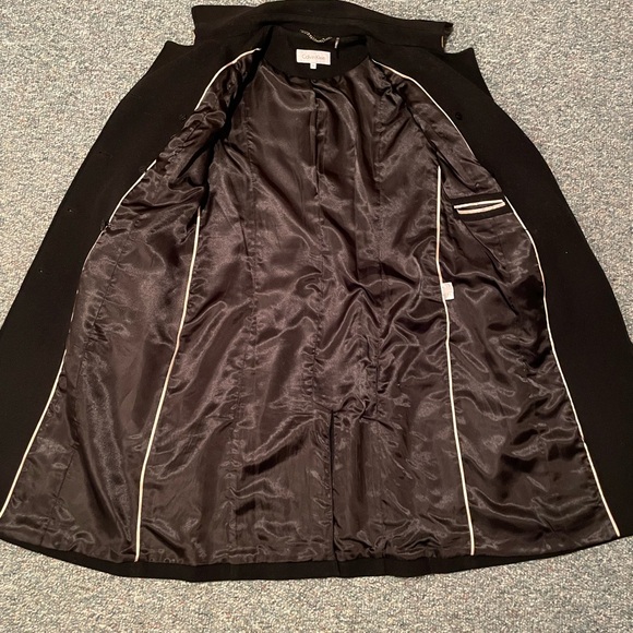 Calvin Klein women’s black wool dress coat. - Picture 6 of 8